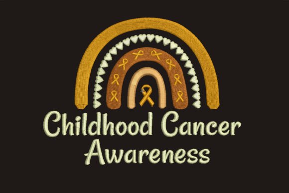 Reviewing Childhood Cancer Awareness Embroidery